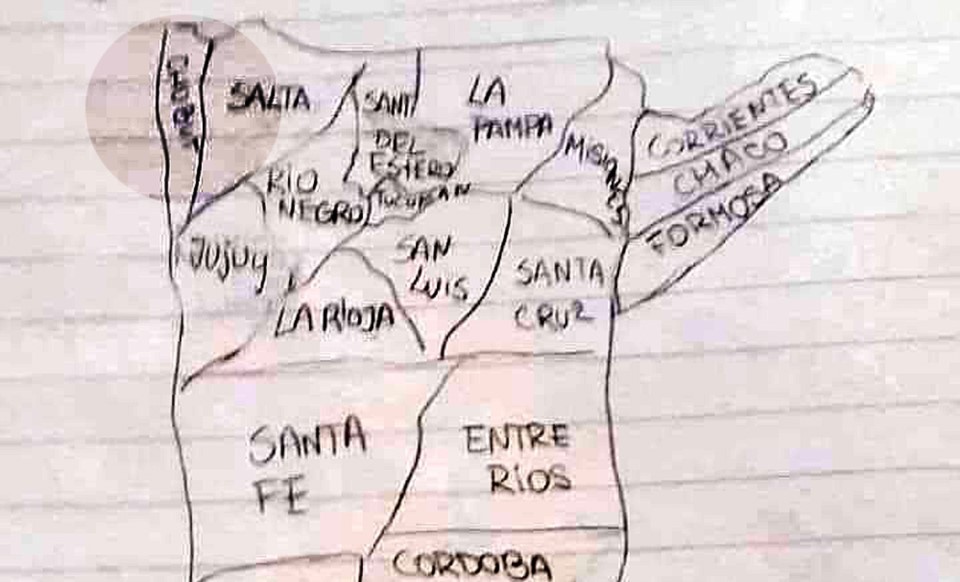 Le pidió a sus alumnos que ubiquen las provincias en un mapa y generó revuelo: 