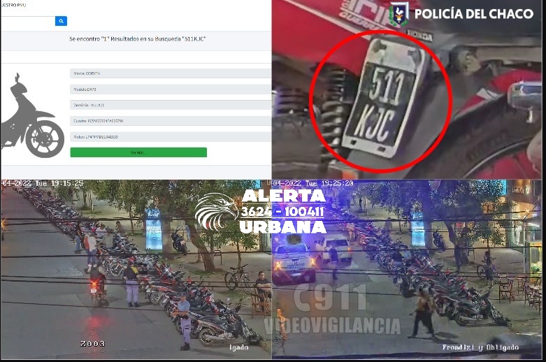 Andaba en su moto con patente de otro vehículo robado