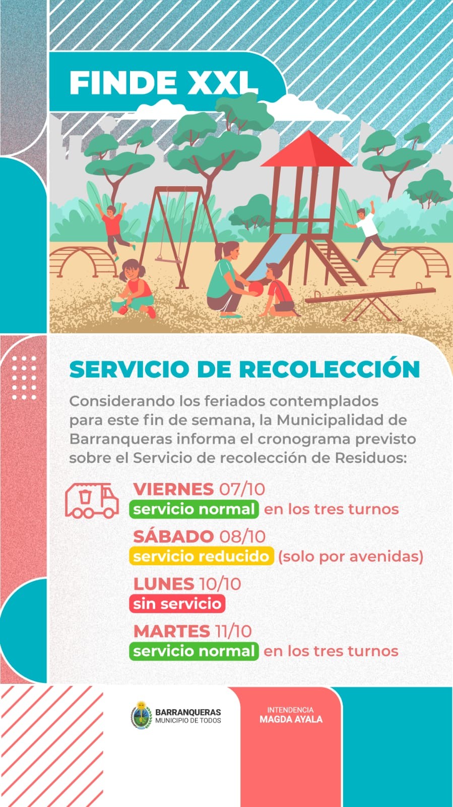 Barranqueras: el lunes no habrá recolección de residuos 