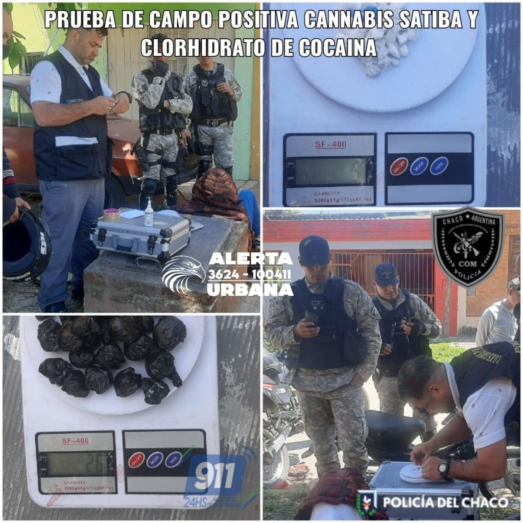 Incautan cogollos y bochitas de marihuana, además de cocaína
