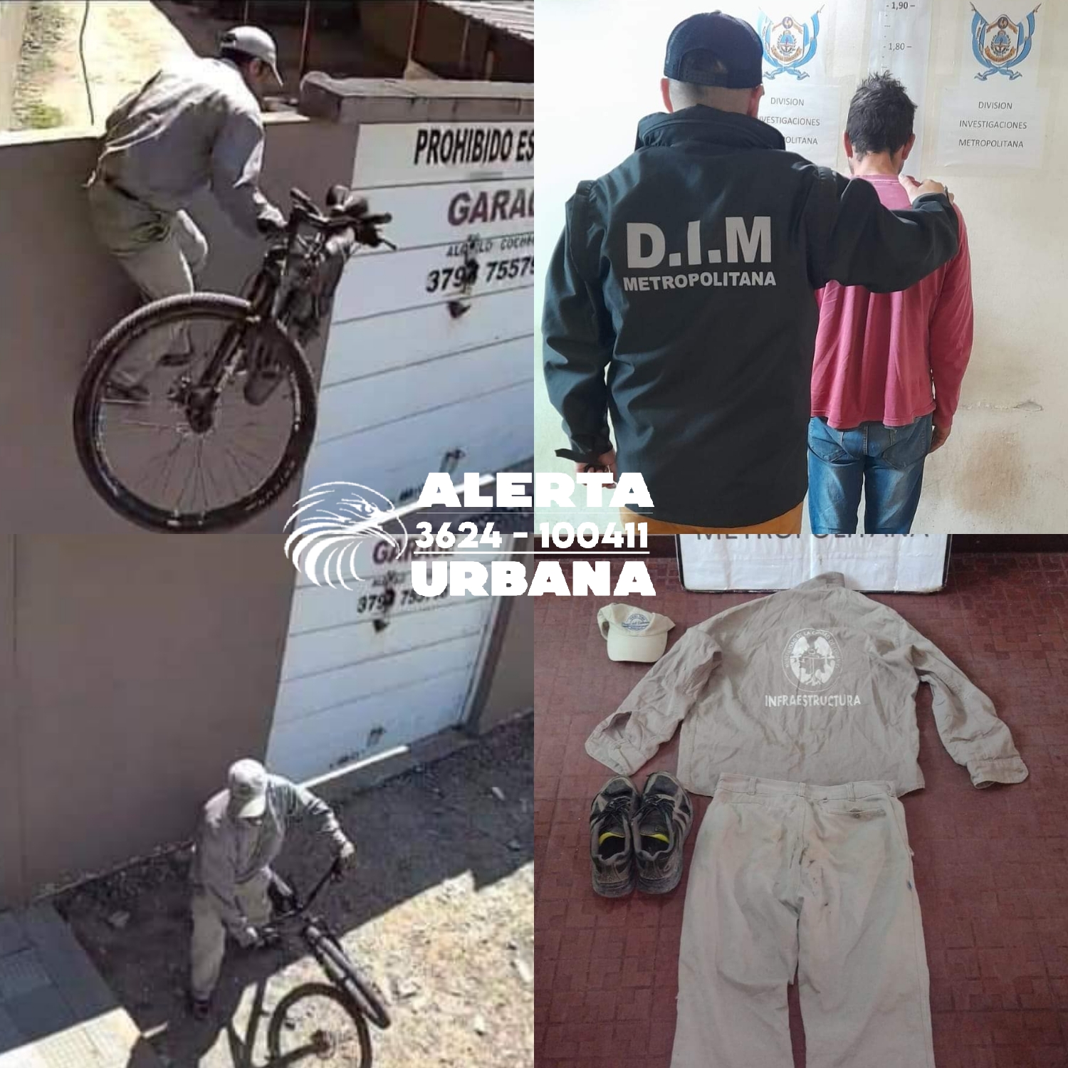 “Beby” se disfrazó de operario municipal y robó una motocicleta
