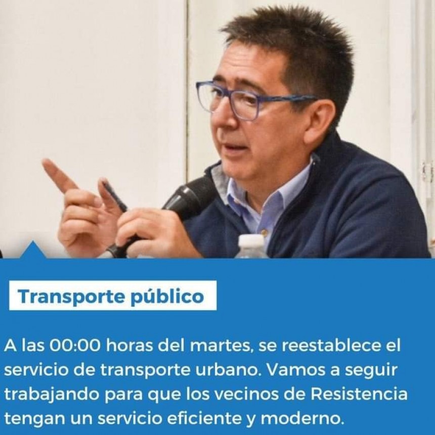 Desde las 00.00 hs de este martes se restablecerá el servicio de colectivos urbanos 
