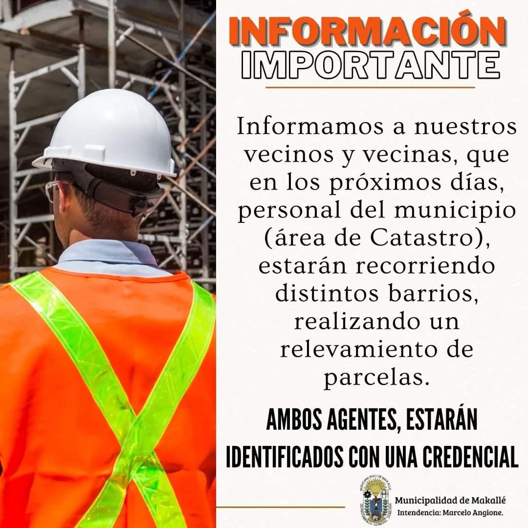 Makallé: agentes de catastro realizarán un relevamiento en distintos barrios 
