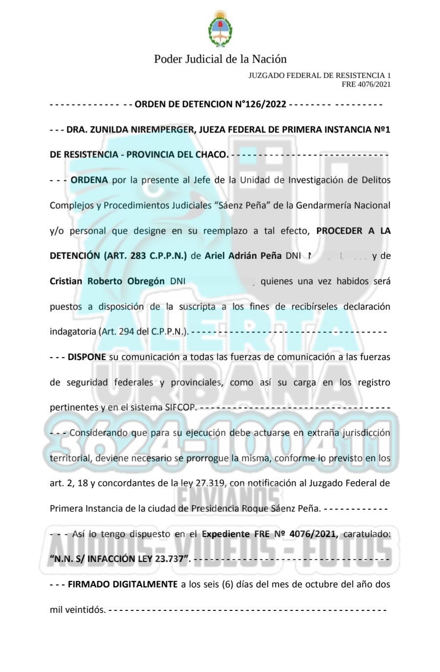 Narcopolicía en complicidad con la Justicia: se ordenó la detención de efectivos de la Policía del Chaco y del Poder Judicial